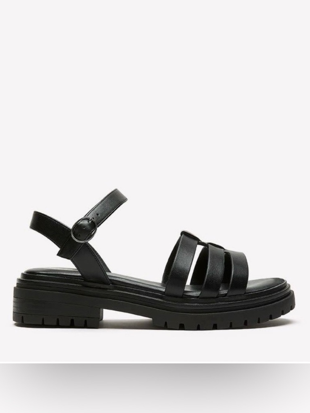 Pennington’s black platform fisherman-style strappy lug sole sandal 10.5 X Wide